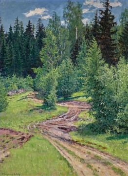  bois peintre - PATH THROUGH THE WOODS Nikolay Bogdanov Belsky bois paysage d’arbres